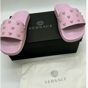 NEW AUTH Versace Medusa Head Slides Size 35 Light Pink/Rose